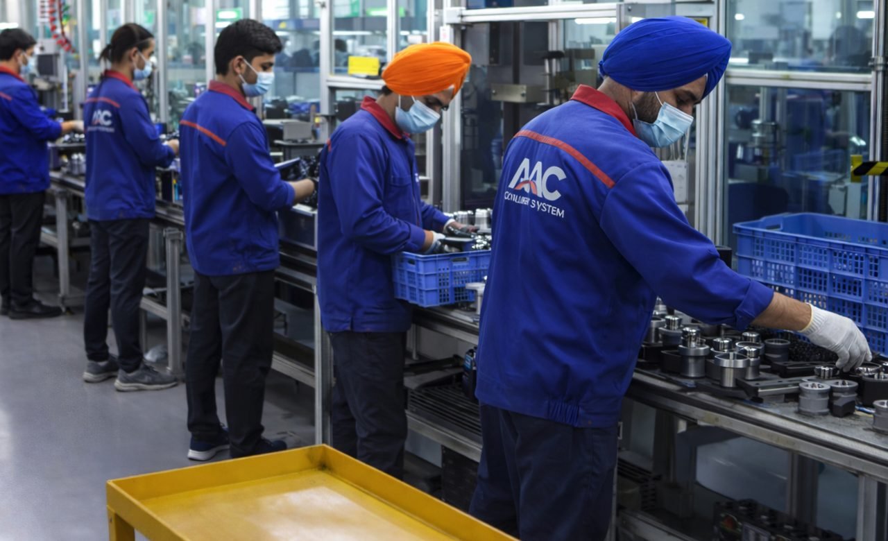 AAC climate control hvac Worker in sssembly line